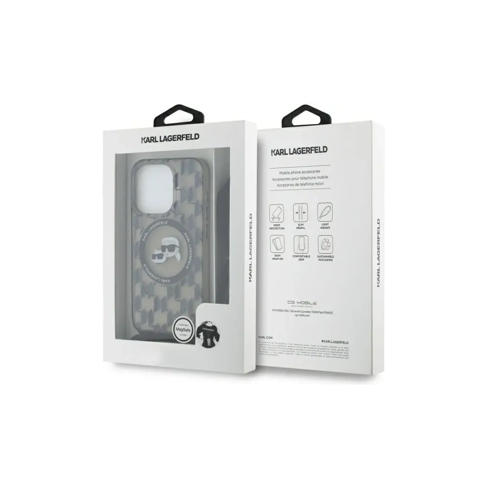 Etui Karl Lagerfeld KLHMP16XHCKCKLCK Apple iPhone 16 Pro Max hardcase IML Crossbody Monogram Karl & Choupette Head MagSafe czarny/black