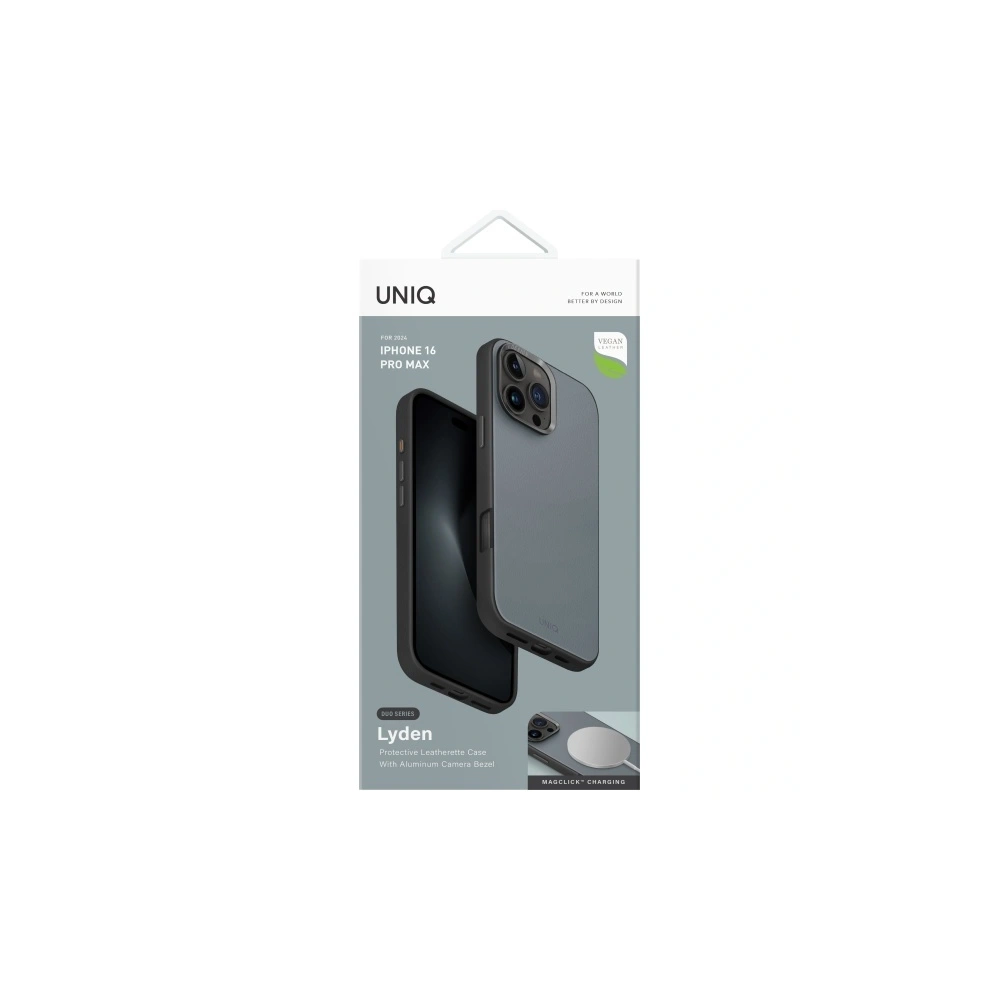Etui UNIQ Lyden DS Apple iPhone 16 Pro Max Magclick Charging niebiesko-czarny/washed blue-black