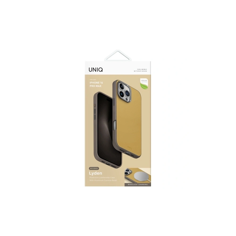 Etui UNIQ Lyden DS Apple iPhone 16 Pro Max Magclick Charging żółto-szary/yellow-grey