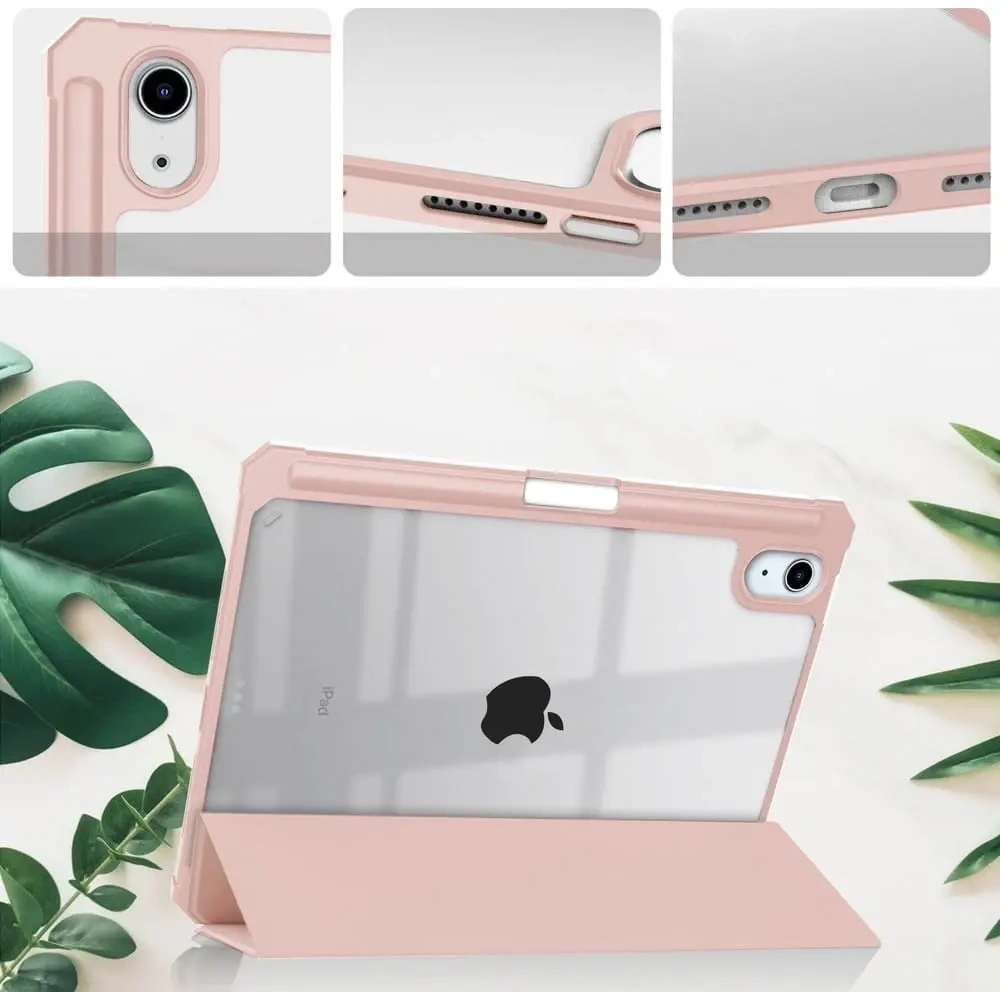 Etui Bizon Case Tab Clear Matt do Apple iPad mini 2021 (6. generacji) / iPad mini 8.3" 2024 (7. generacji) różowozłote