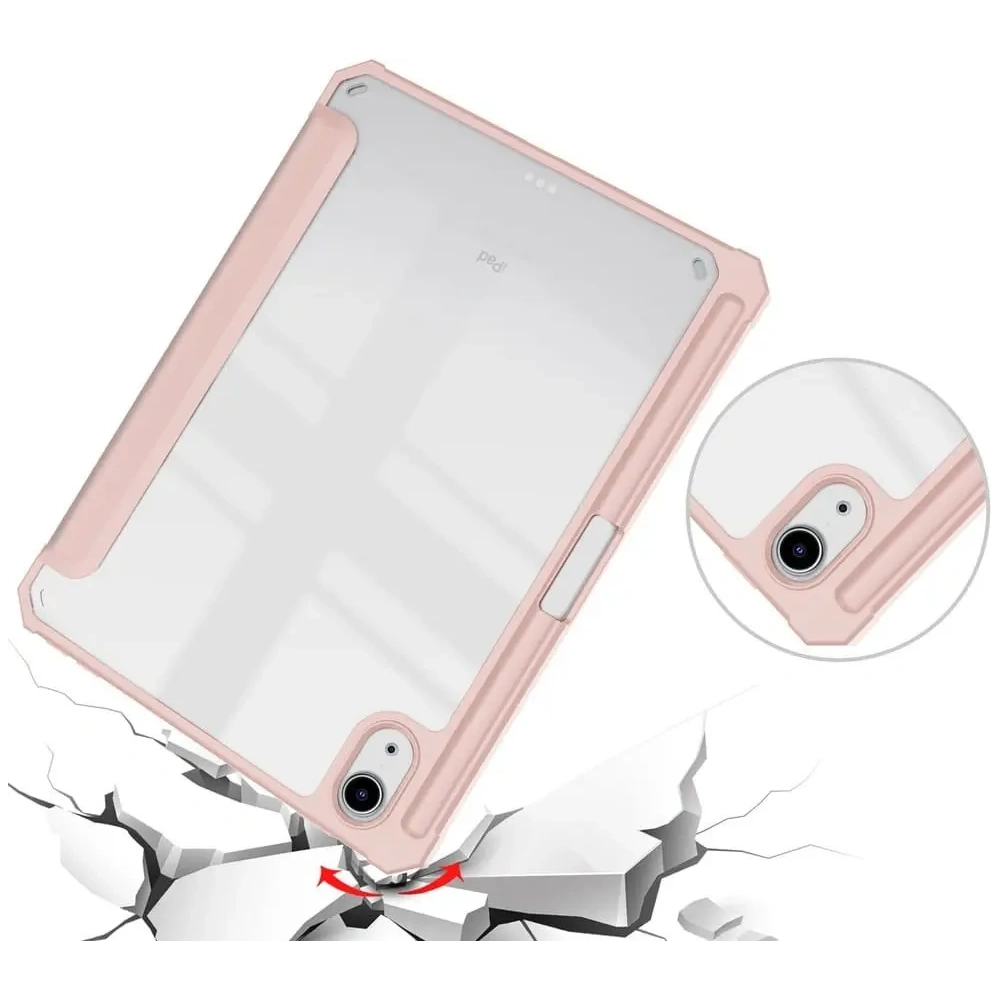 Etui Bizon Case Tab Clear Matt do Apple iPad mini 2021 (6. generacji) / iPad mini 8.3" 2024 (7. generacji) różowozłote