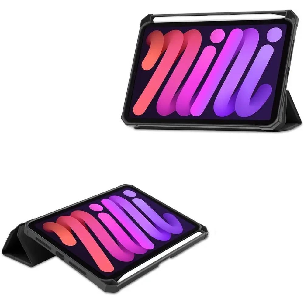 Etui Bizon Case Tab Lizard do Apple iPad mini 2021 (6. generacji) / iPad mini 8.3" 2024 (7. generacji) czarne
