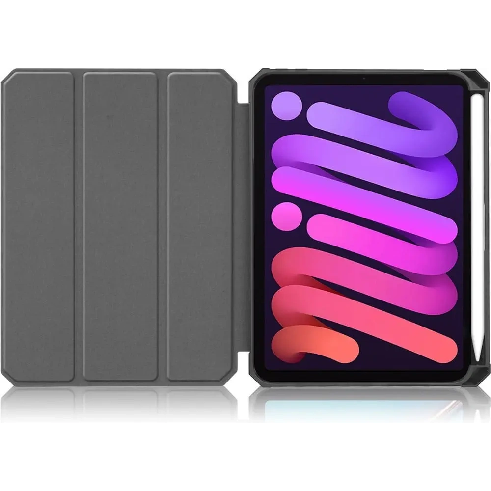 Etui Bizon Case Tab Lizard do Apple iPad mini 2021 (6. generacji) / iPad mini 8.3" 2024 (7. generacji) czarne