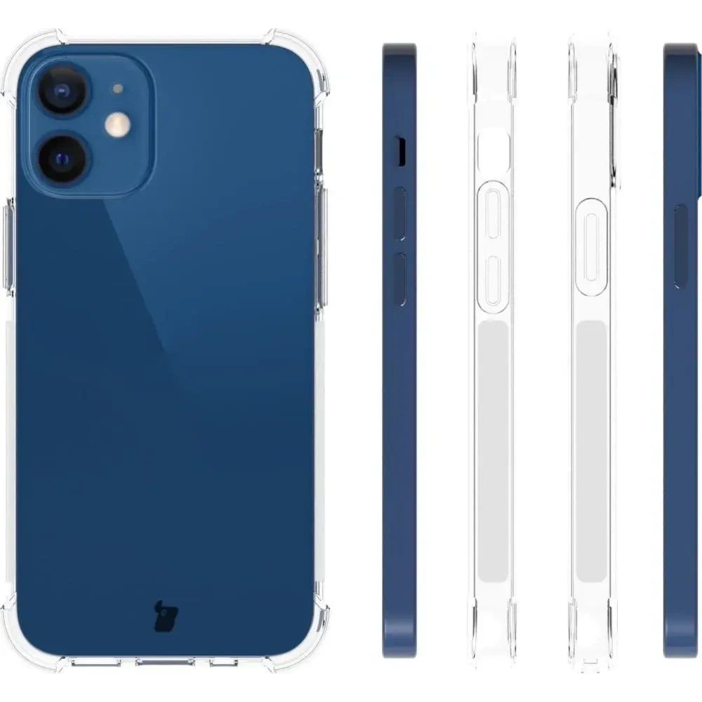 Etui + 2x szkło na ekran + szkło na obiektyw Bizon Case Clear Pack do Apple iPhone 12 Mini przezroczyste