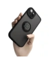 Etui s úchytem na prst Bizon Case Hybrid Ring do Apple iPhone 14 kouřové s černým rámečkem