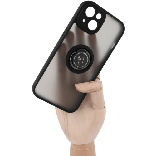 Kup Etui s úchytem na prst Bizon Case Hybrid Ring do Apple iPhone 14 kouřové s černým rámečkem - BIZ7872 - {ean13} - Sklep Home Screen