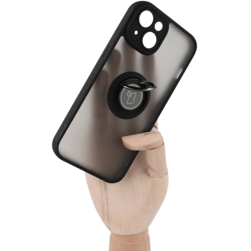Kup Etui s úchytem na prst Bizon Case Hybrid Ring do Apple iPhone 14 kouřové s černým rámečkem - BIZ7872 - {ean13} - Sklep Home Screen