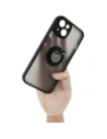 Kup Etui s úchytem na prst Bizon Case Hybrid Ring do Apple iPhone 14 kouřové s černým rámečkem - BIZ7872 - {ean13} - Sklep Home Screen