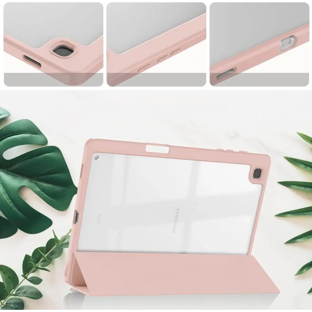 Etui Bizon Case Tab Clear Matt do Samsung Galaxy Tab S6 Lite 2024/2022/2020 różowozłote