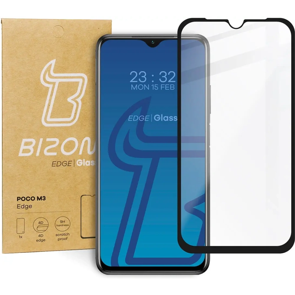 Szkło hartowane Bizon Glass Edge do Xiaomi Poco M3 czarne