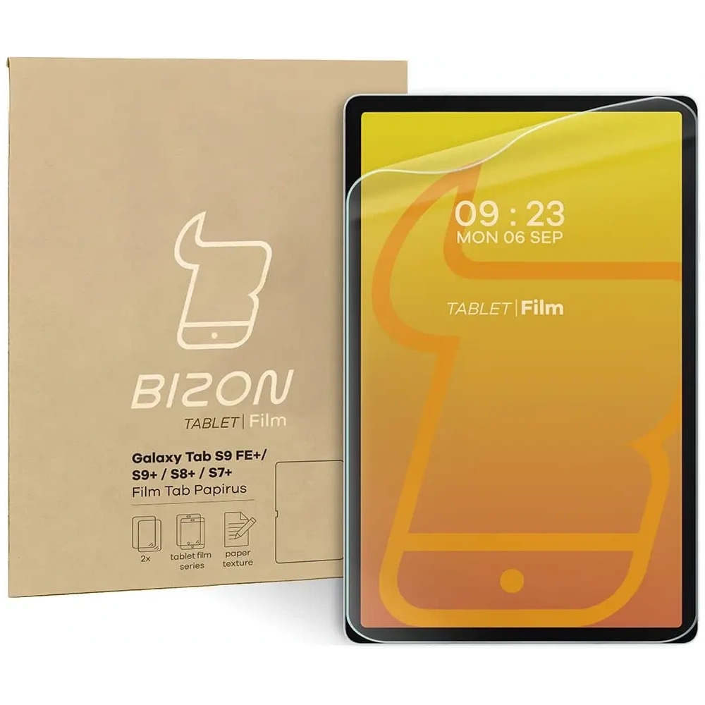 Folia imitująca papier Bizon Film Tab Papirus do Samsung Galaxy Tab S10 Plus/S9 FE Plus/S9 Plus/S8 Plus/S7 Plus/S7 FE [2 PACK]