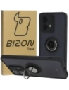 Bizon Case Hybrid Ring Motorola Edge 40 Neo rauchig mit schwarzem Rahmen