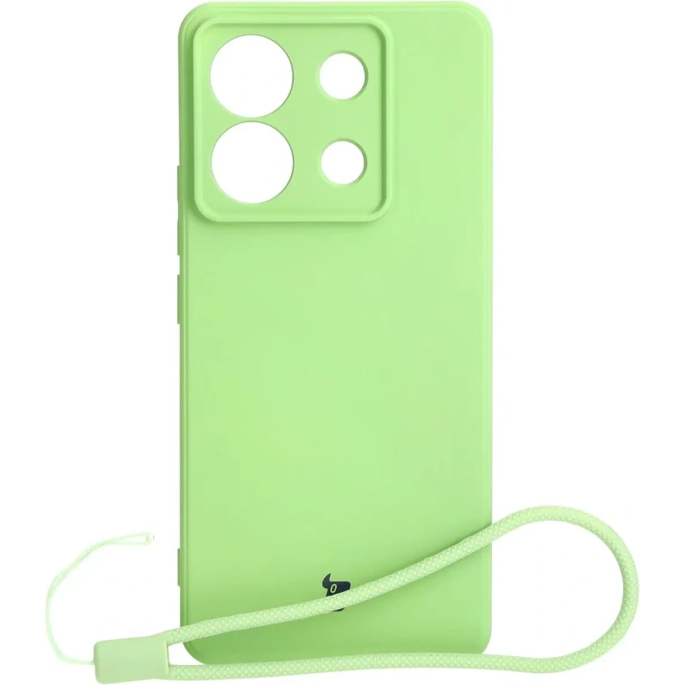 Etui Bizon Case Silicone Sq do Xiaomi Poco X6 / Xiaomi Redmi Note 13 Pro 5G jasnozielone