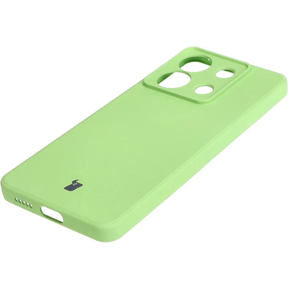 Etui Bizon Case Silicone Sq do Xiaomi Poco X6 / Xiaomi Redmi Note 13 Pro 5G jasnozielone