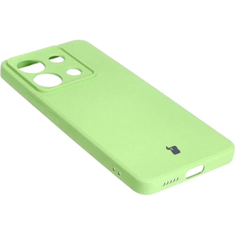 Etui Bizon Case Silicone Sq do Xiaomi Poco X6 / Xiaomi Redmi Note 13 Pro 5G jasnozielone