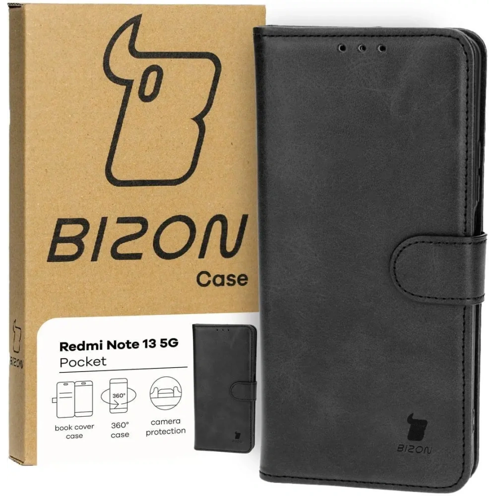 Etui z klapką Bizon Case Pocket do Xiaomi Poco X6 / Xiaomi Redmi Note 13 Pro 5G czarne