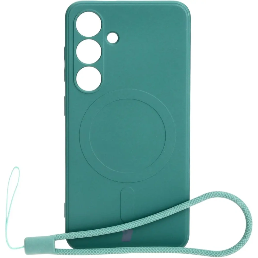 Etui Bizon Case Silicone Magnetic Sq do Samsung Galaxy S24 ciemnozielone