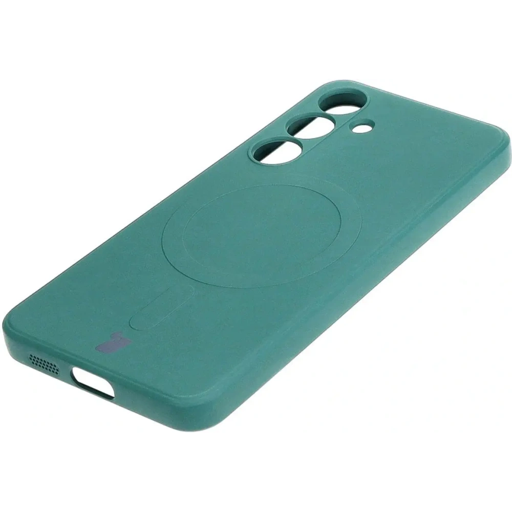 Etui Bizon Case Silicone Magnetic Sq do Samsung Galaxy S24 ciemnozielone