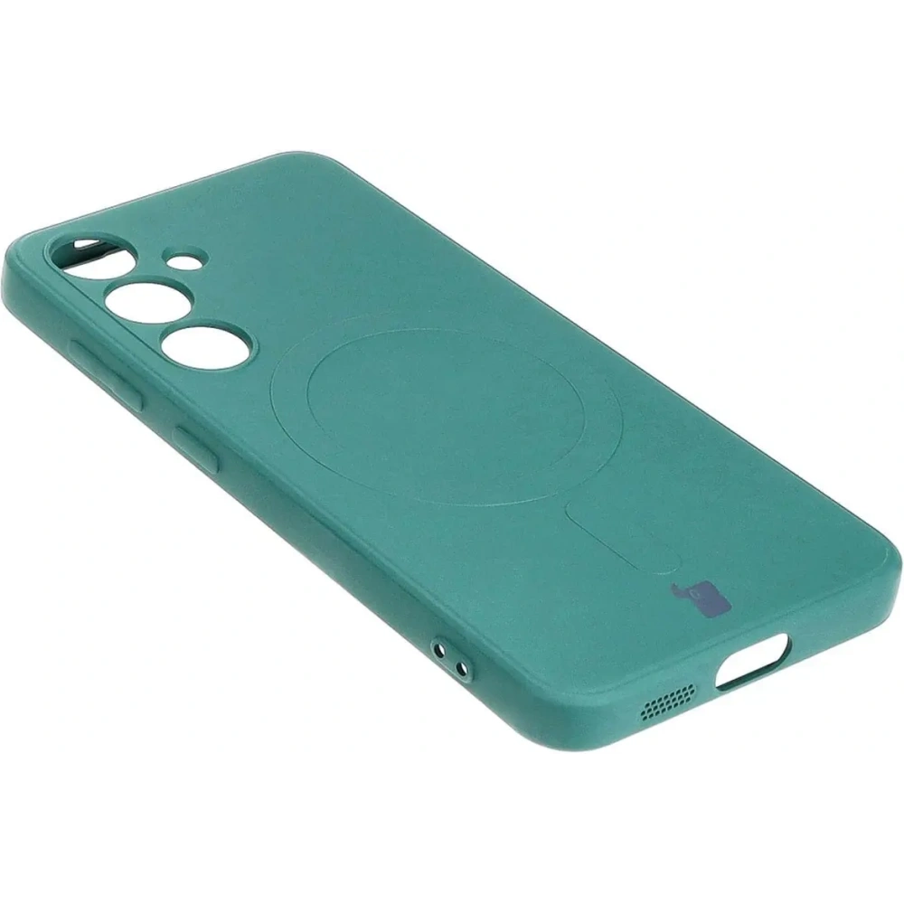Etui Bizon Case Silicone Magnetic Sq do Samsung Galaxy S24 ciemnozielone