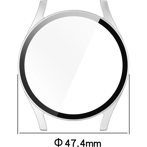 Kup Etui ze szkłem do zegarka Bizon Case+Glass Watch do Samsung Galaxy Watch 7 44 mm satynowo srebrne - BIZ7916 - {ean13} - Sklep Home Screen