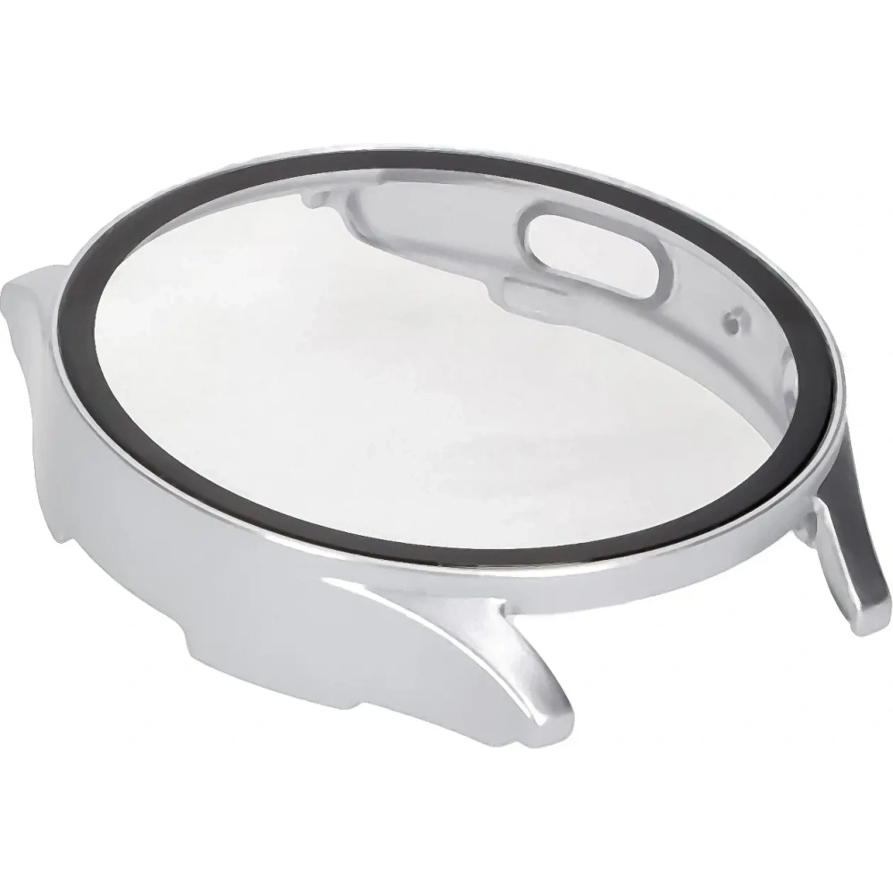 Etui ze szkłem do zegarka Bizon Case+Glass Watch do Samsung Galaxy Watch 7 44 mm satynowo srebrne