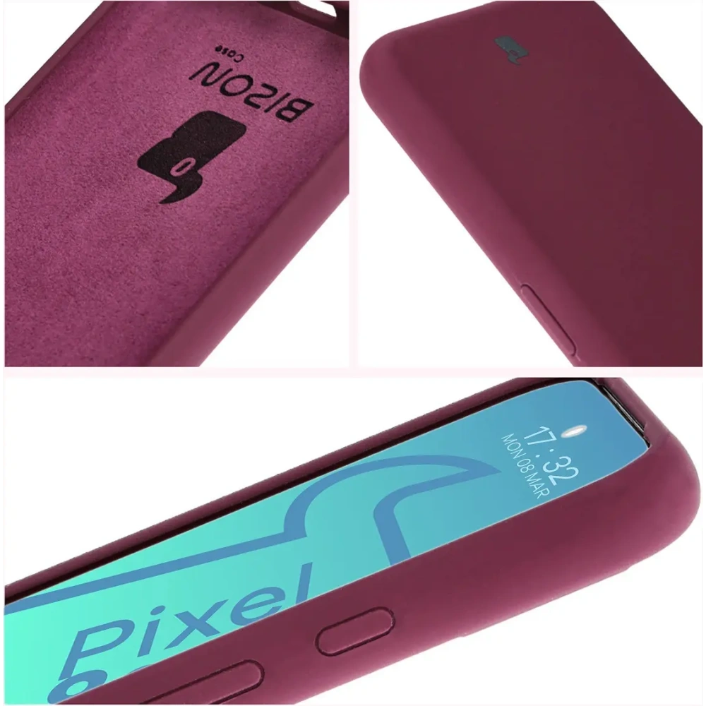 Silikonowe etui Bizon Soft Case do Google Pixel 8a ciemnofioletowe
