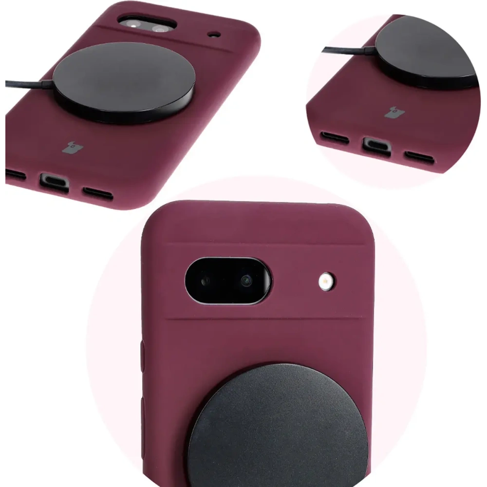 Silikonowe etui Bizon Soft Case do Google Pixel 8a ciemnofioletowe