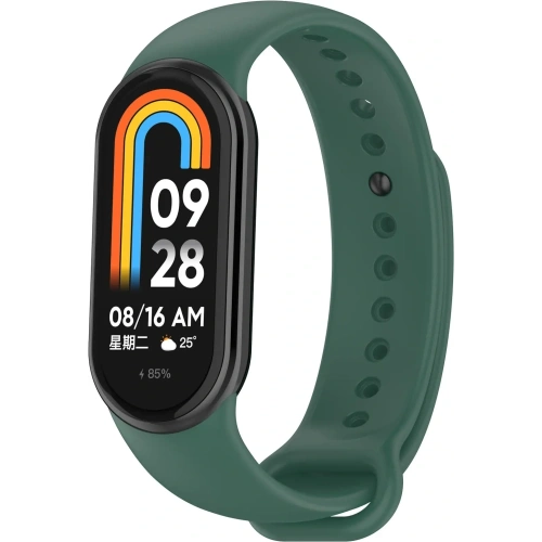 Kup Silikonowy pasek Bizon Strap Watch Silicone do Xiaomi Smart Band 9 / 9 NFC / 8 ciemnozielony - BIZ7920 - {ean13} - Sklep Home Screen