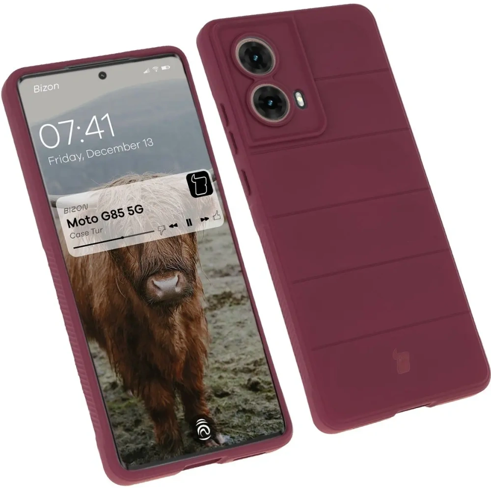 Pancerne etui Bizon Case Tur do Motorola Moto G85 5G ciemnofioletowe