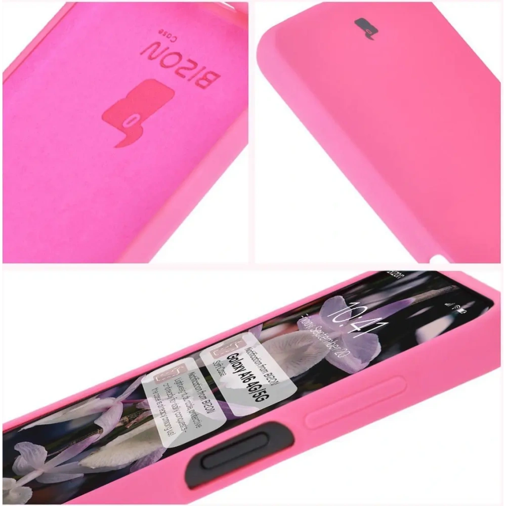 Silikonowe etui Bizon Soft Case do Samsung Galaxy A16 4G/5G neonowo-różowe