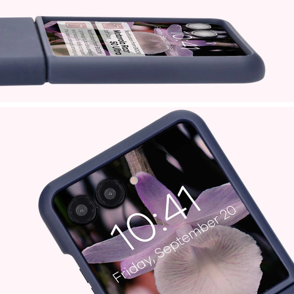 Silikonowe etui Bizon Soft Case do Motorola Razr 50 Ultra ciemnoniebieskie