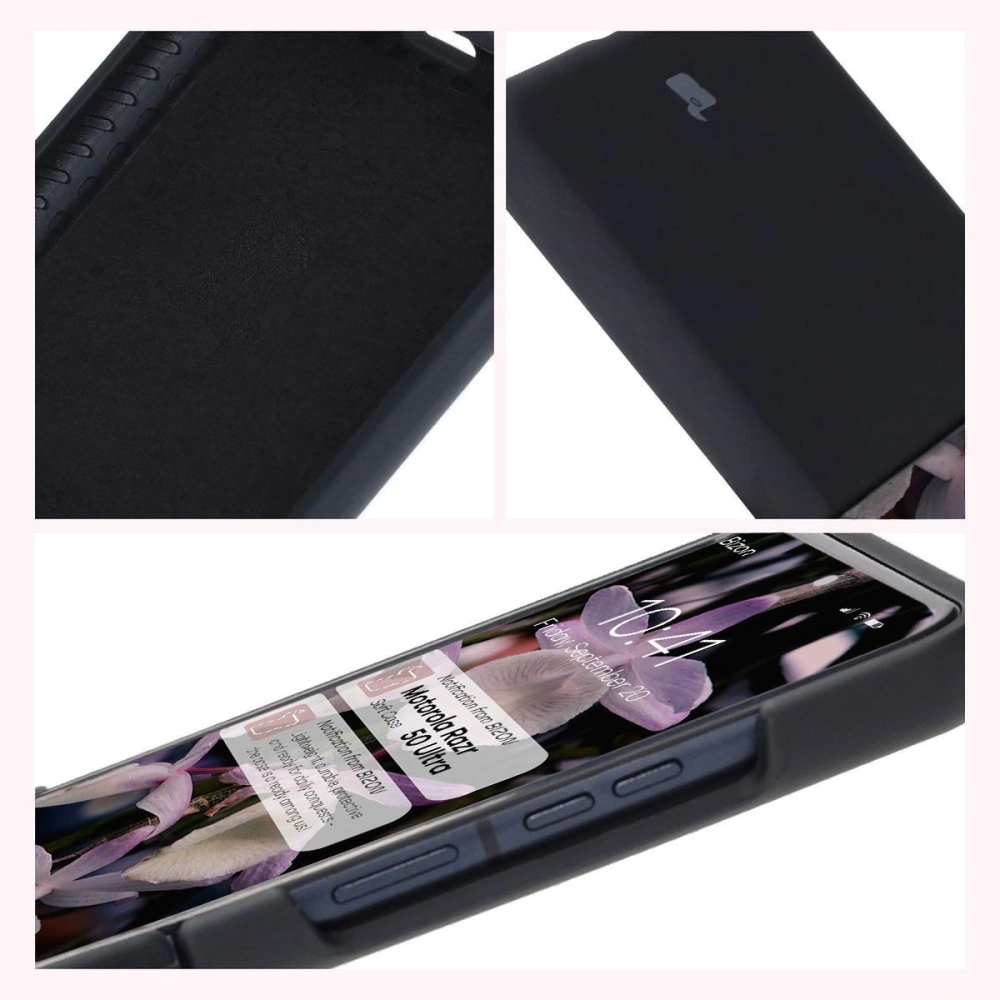 Silikonowe etui Bizon Soft Case do Motorola Razr 50 Ultra czarne