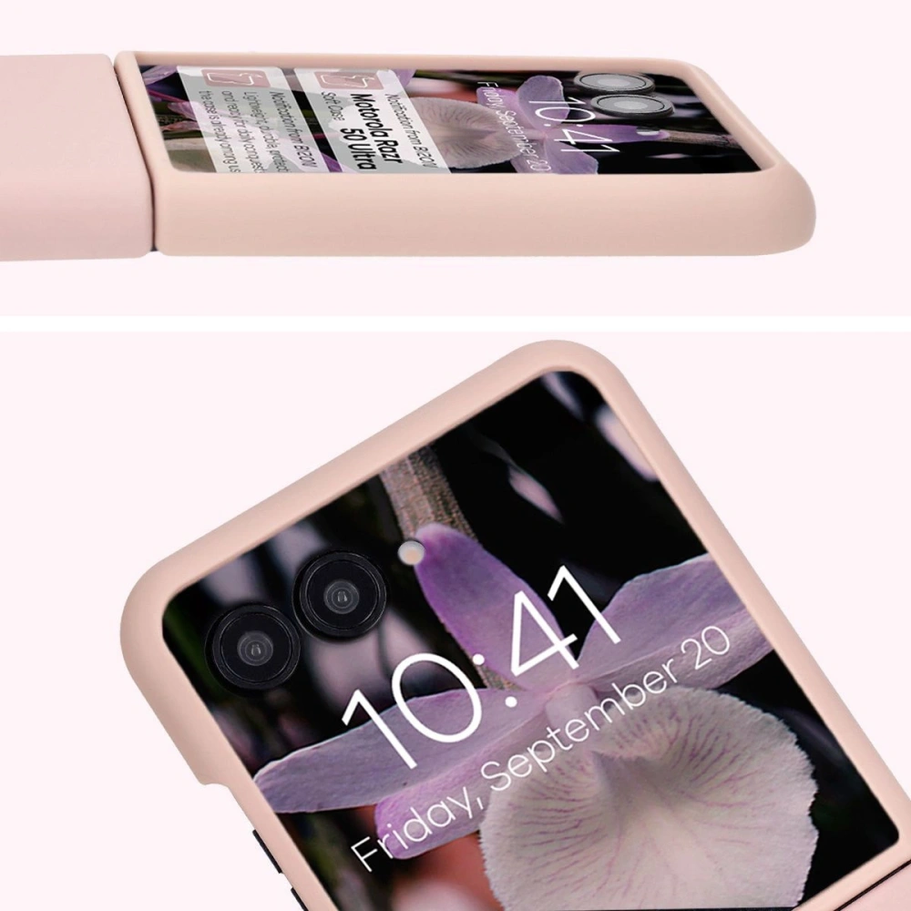 Silikonowe etui Bizon Soft Case do Motorola Razr 50 Ultra jasnoróżowe