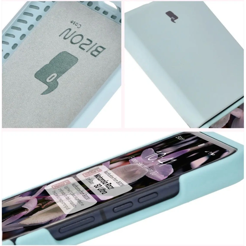 Silikonowe etui Bizon Soft Case do Motorola Razr 50 Ultra jasnoniebieskie