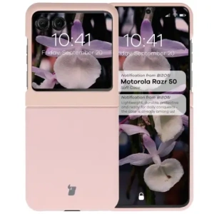 Silikonowe etui Bizon Soft Case do Motorola Razr 50 jasnoróżowe