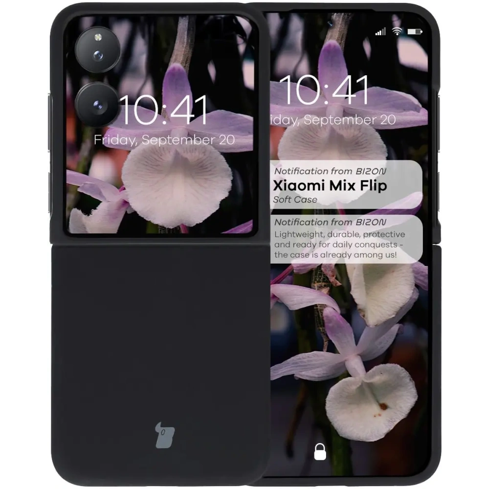 Silikonowe etui Bizon Soft Case do Xiaomi Mix Flip czarne