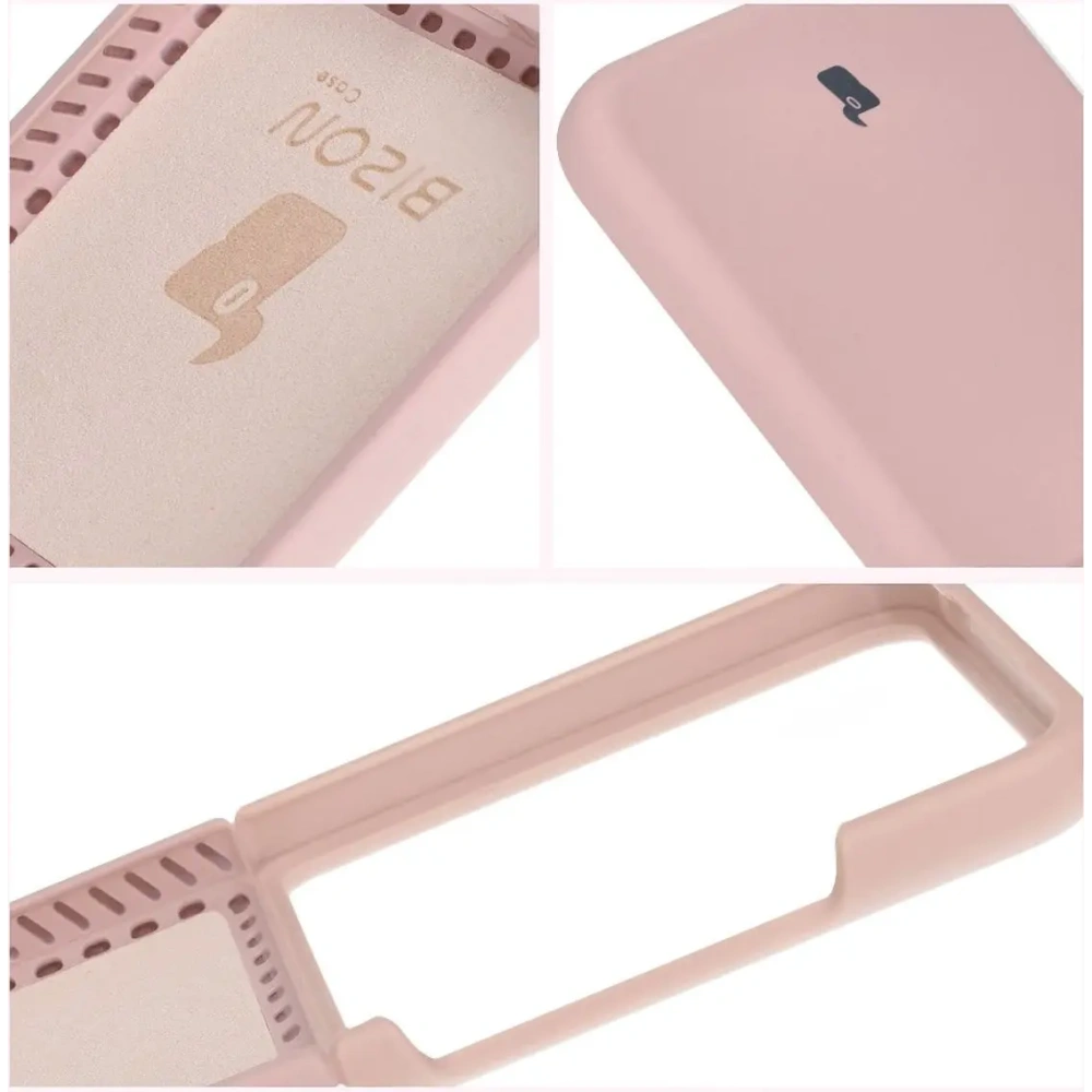 Silikonowe etui Bizon Soft Case do Xiaomi Mix Flip jasnoróżowe