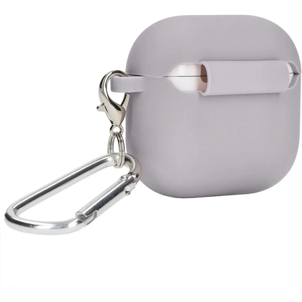 Silikonowe etui z karabińczykiem Bizon Case Headphone Silicone do Apple AirPods 4 jasnofioletowe