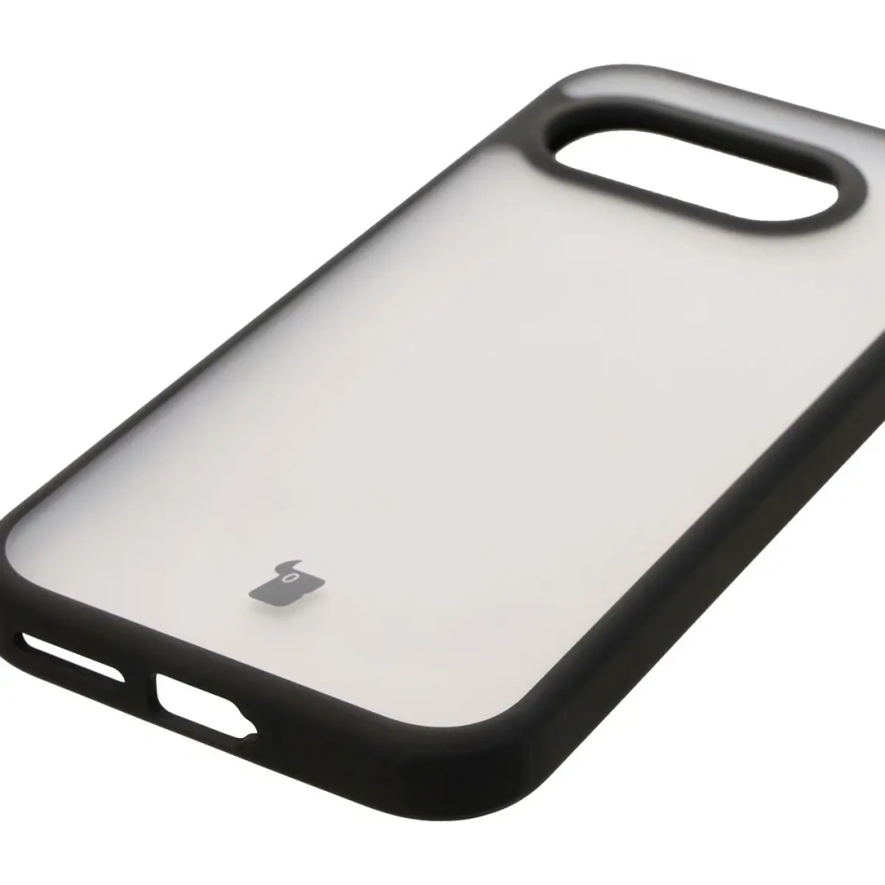 Etui Bizon Case Angelo do Google Pixel 9a przydymione z czarną ramką