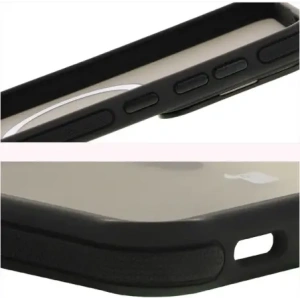 Etui z podstawką i pierścieniem magnetycznym Bizon Case Eclipse do Samsung Galaxy S25 Plus przydymione z czarną ramką