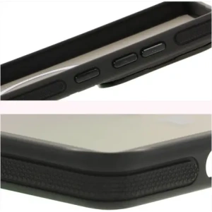 Etui z podstawką i pierścieniem magnetycznym Bizon Case Eclipse do Samsung Galaxy S25 Ultra przydymione z czarną ramką