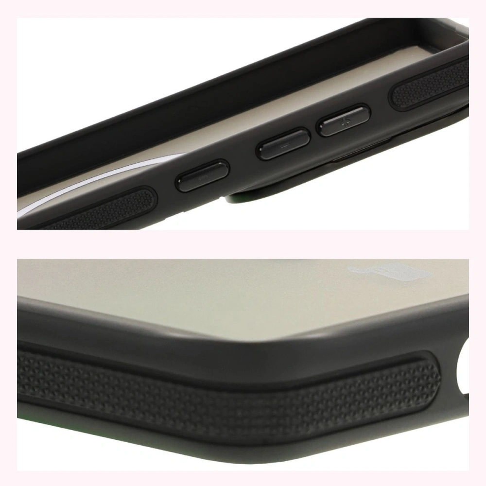 Etui z podstawką i pierścieniem magnetycznym Bizon Case Eclipse do Samsung Galaxy S25 Ultra przydymione z czarną ramką