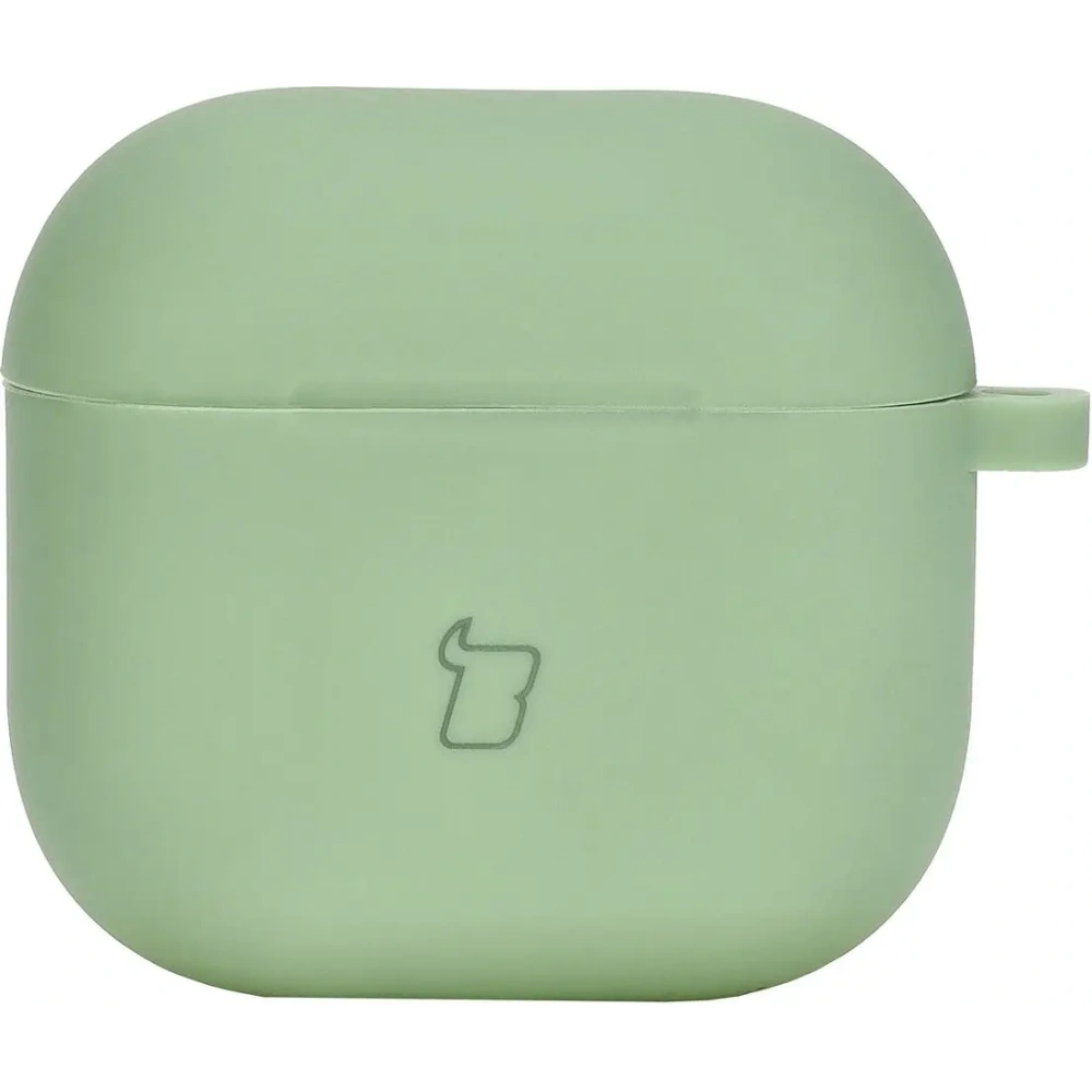 Silikonowe etui z karabińczykiem Bizon Case Headphone Silicone do Apple AirPods 4 jasnozielone
