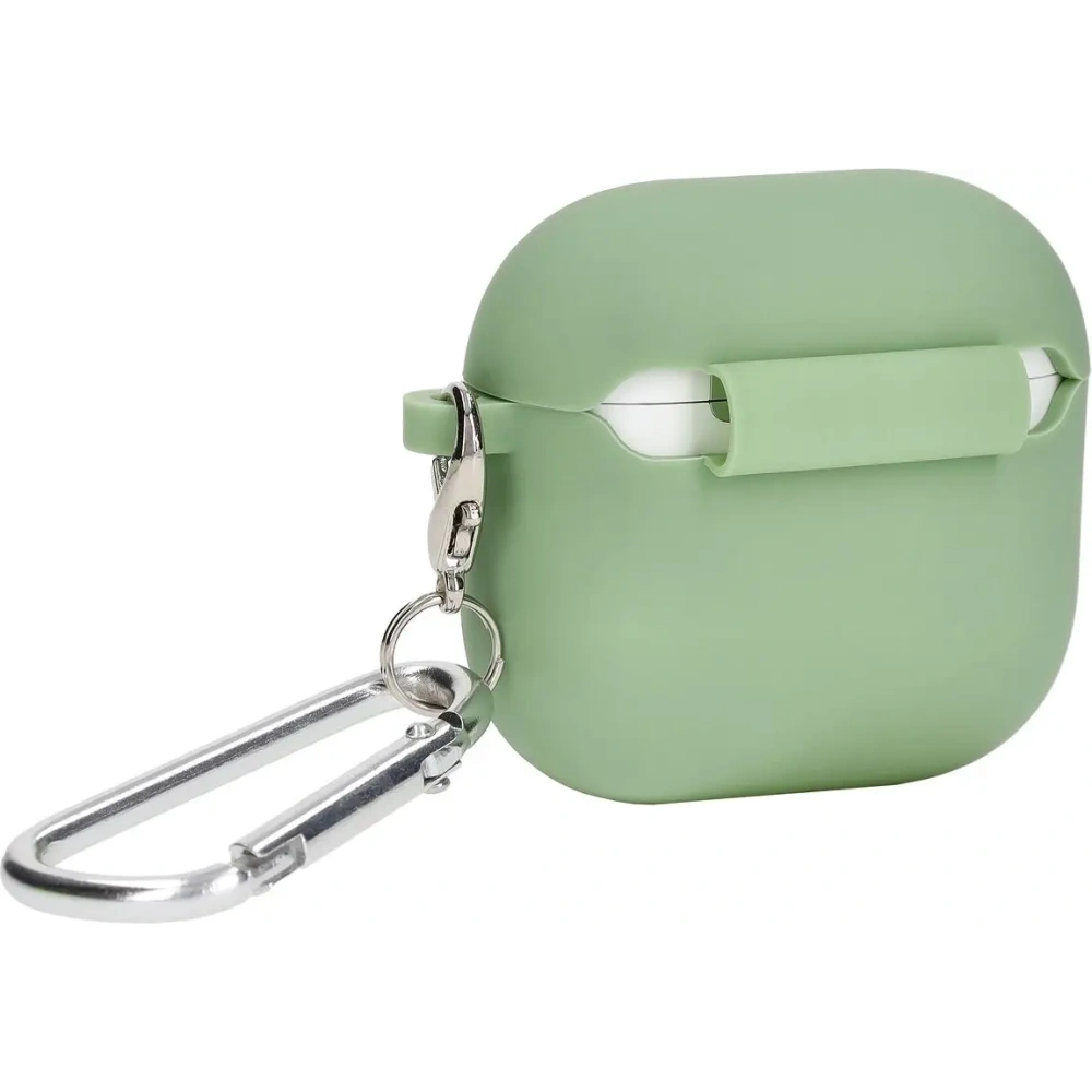 Silikonowe etui z karabińczykiem Bizon Case Headphone Silicone do Apple AirPods 4 jasnozielone