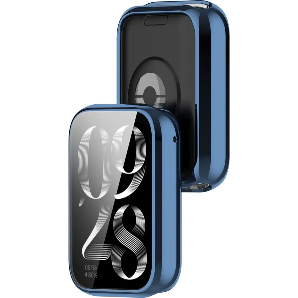 Etui z osłoną ekranu Bizon Case Watch Felipe do Xiaomi Mi Smart Band 9 Pro niebieskie