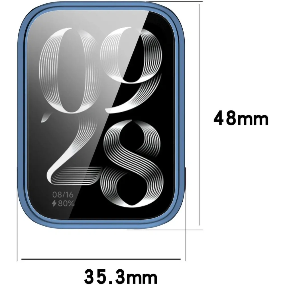 Etui z osłoną ekranu Bizon Case Watch Felipe do Xiaomi Mi Smart Band 9 Pro niebieskie