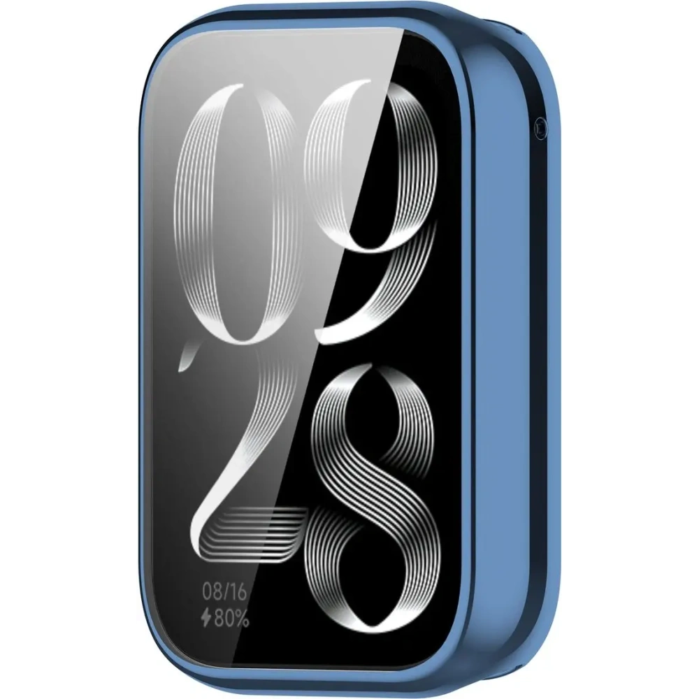 Etui z osłoną ekranu Bizon Case Watch Felipe do Xiaomi Mi Smart Band 9 Pro niebieskie