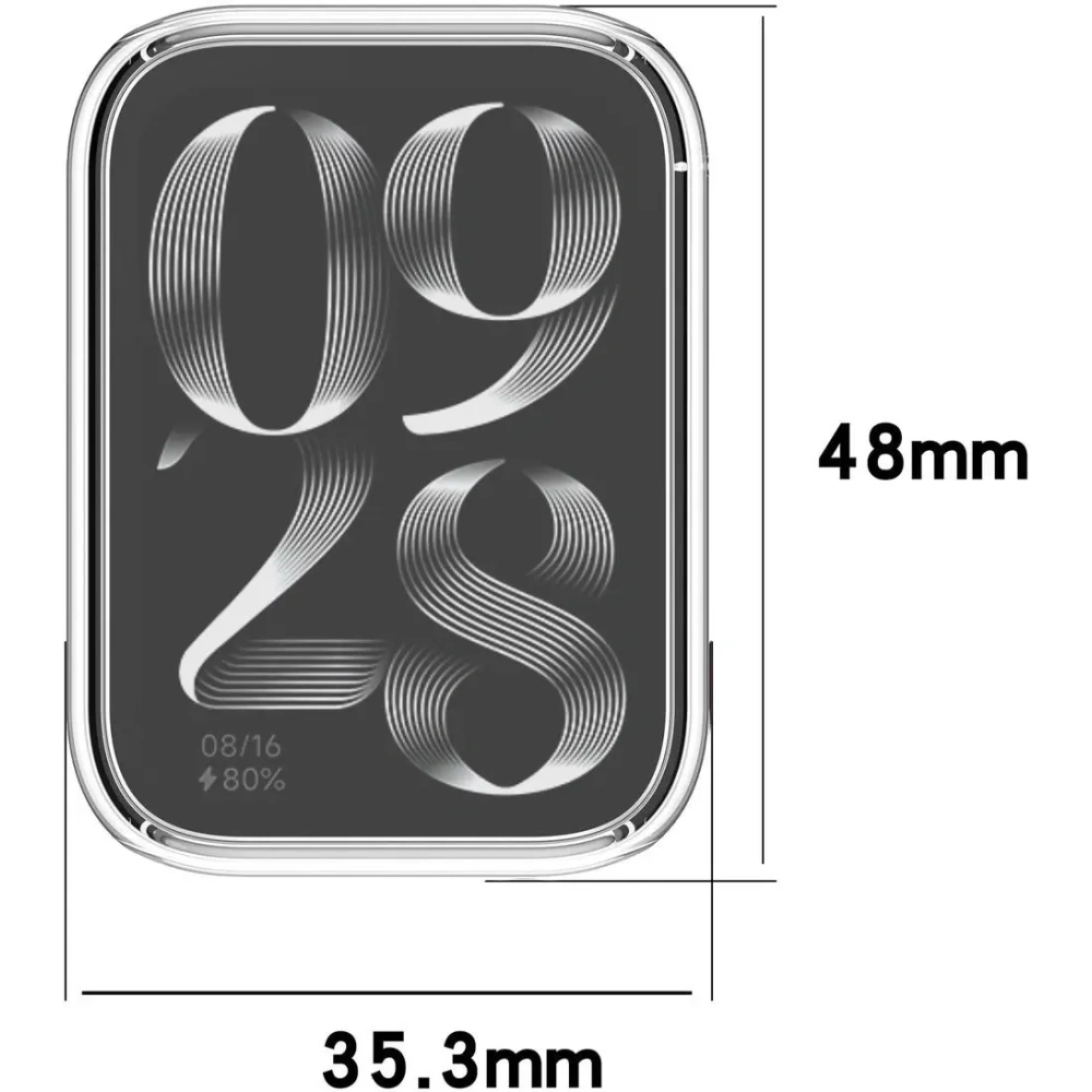 Etui z osłoną ekranu Bizon Case Watch Felipe do Xiaomi Mi Smart Band 9 Pro przeźroczyste
