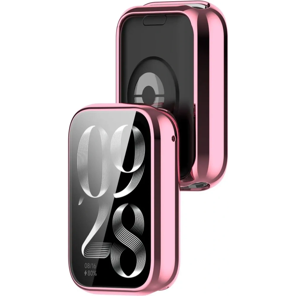 Etui z osłoną ekranu Bizon Case Watch Felipe do Xiaomi Mi Smart Band 9 Pro różowe
