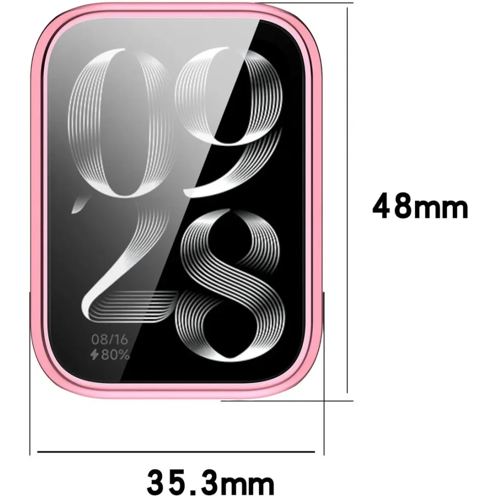 Etui z osłoną ekranu Bizon Case Watch Felipe do Xiaomi Mi Smart Band 9 Pro różowe